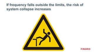 If frequency falls outside the limits, the risk of
system collapse increases
 