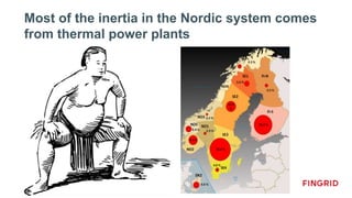 Most of the inertia in the Nordic system comes
from thermal power plants
 