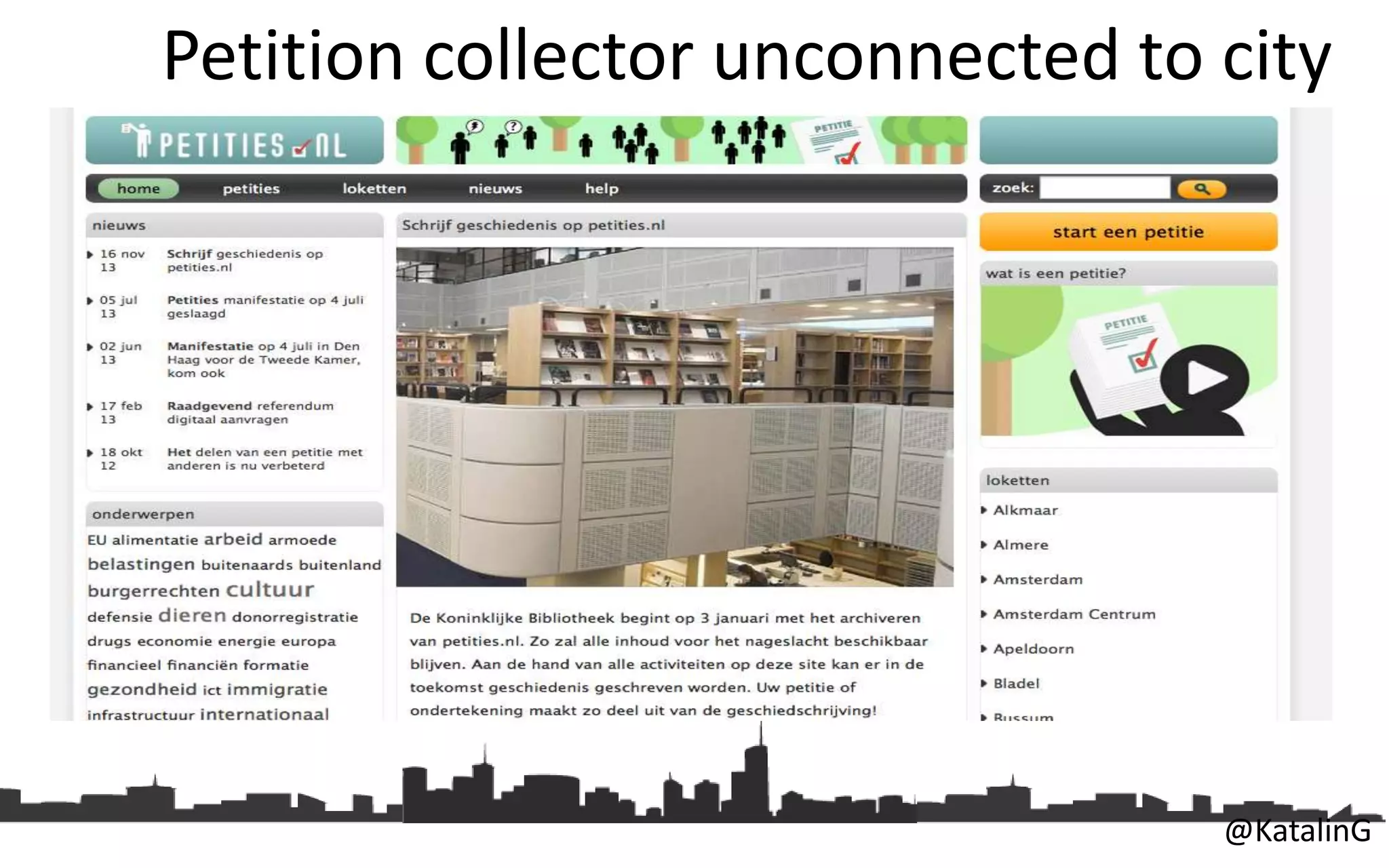 Petition collector unconnected to city
hall
@KatalinG
 