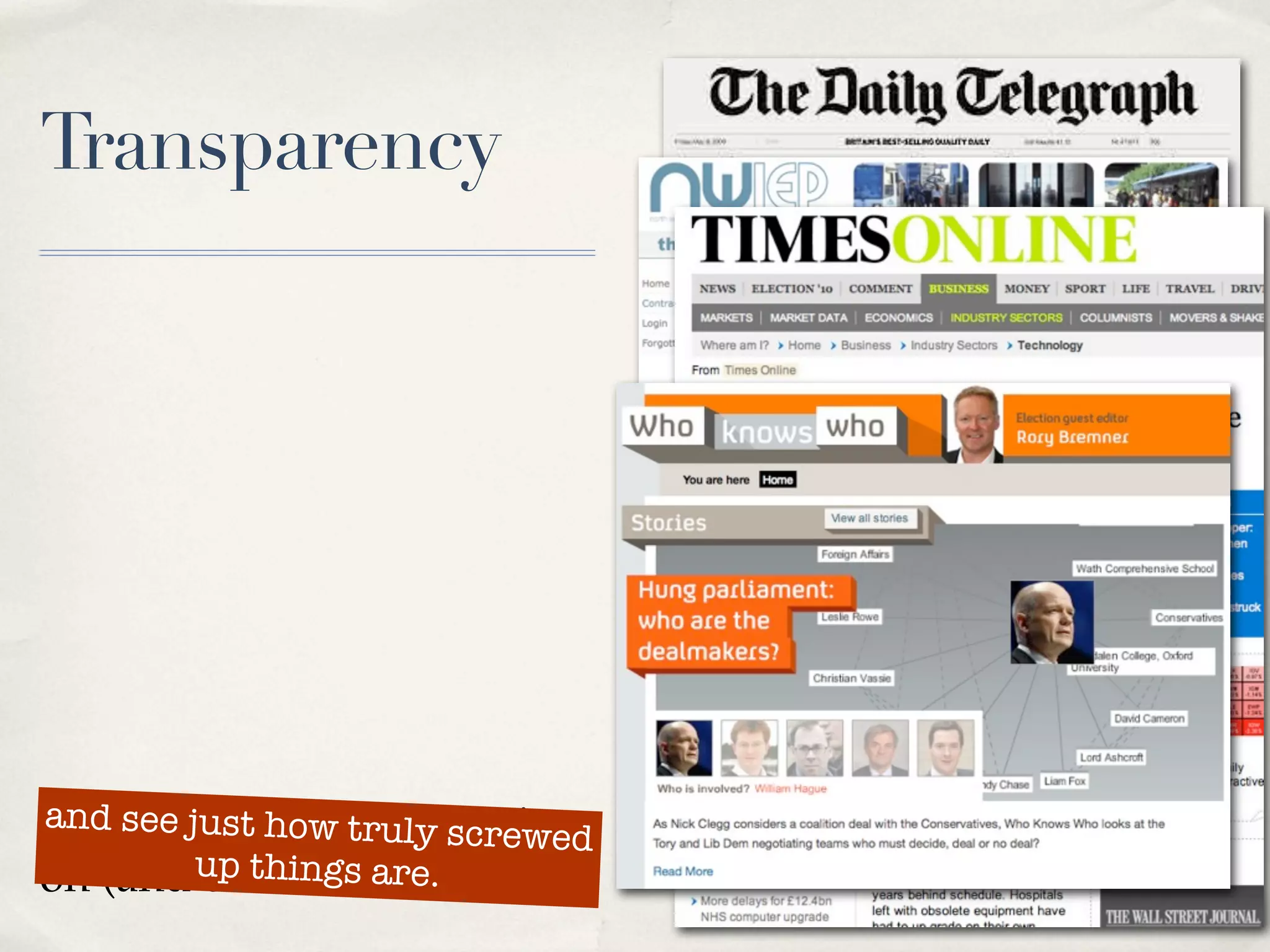 Transparency




an that jus ho what’s going
so d see wetseew truly screwed
on (and up things are. it too)
          understand
 