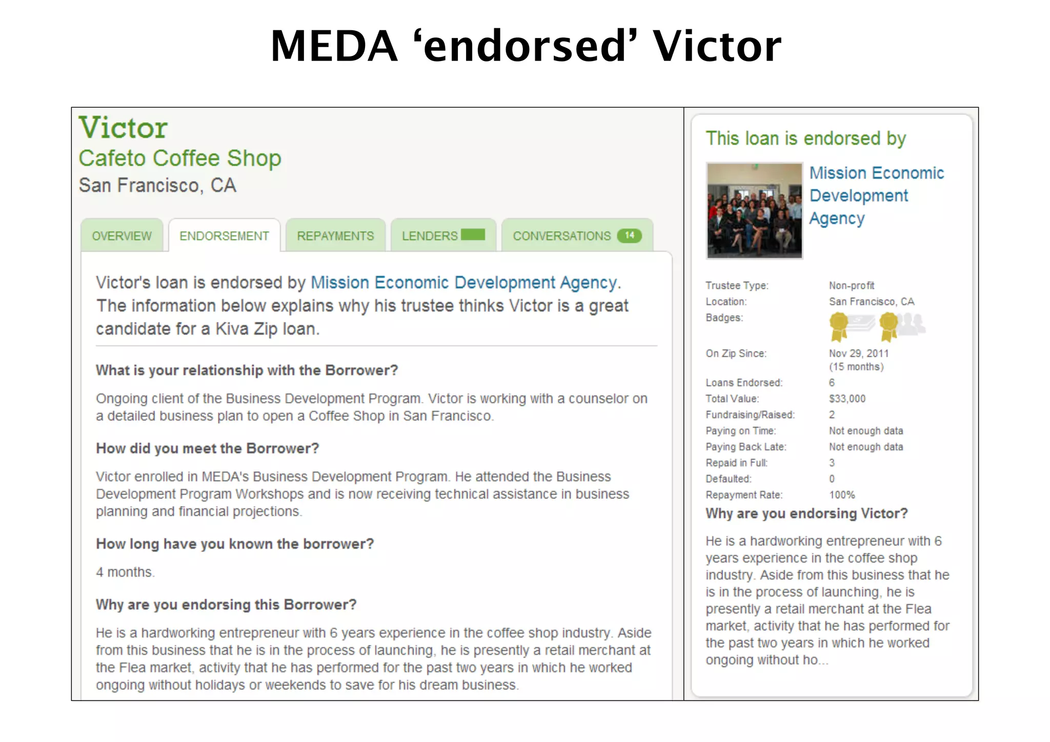 MEDA ‘endorsed’ Victor
 