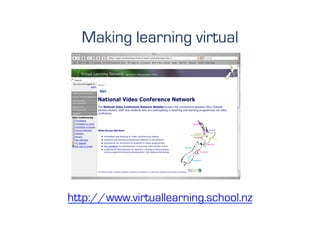 Making learning virtual




http://www.virtuallearning.school.nz
 