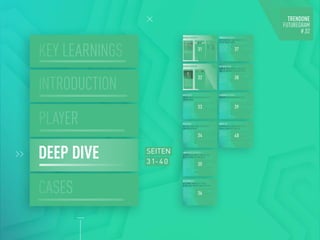 SEITEN
31-40
CASES
INTRODUCTION
KEY LEARNINGS
PLAYER
DEEP DIVE
31
32
33
34
35
36
37
38
39
40
 