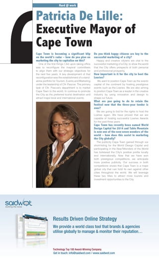 Patricia De Lille: Executive Mayor of Cape Town.