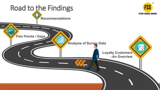 Analysis of Survey Data
Pain Points / Gaps
Loyalty Customers
- An Overview
Recommendations
Road to the Findings
 