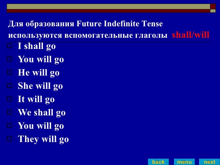 Future Indefinite Tense Future indefinite tense