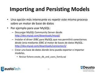 Interrogating an RDF Model<br />By means of listXXX() method in Model and Resource interfaces<br />It returns specializati...