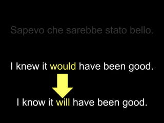 Sapevo che sarebbe stato bello.
I knew it would have been good.
I know it will have been good.
 