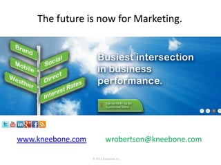 The future is now for Marketing..




www.kneebone.com   wrobertson@kneebone.com
 