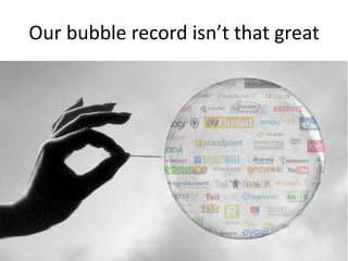 Our bubble record isn’t that great
 
