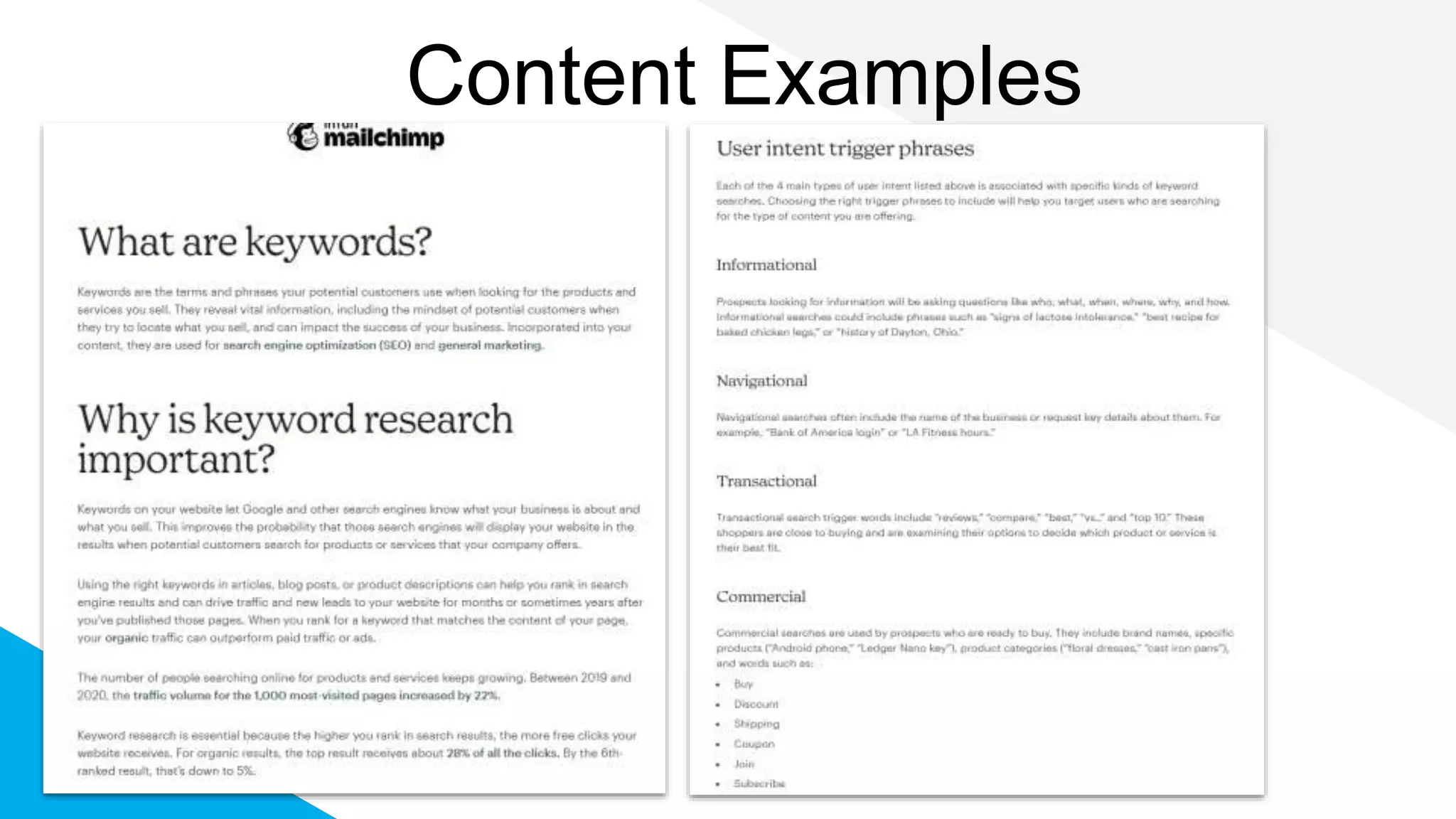 Content Examples
 