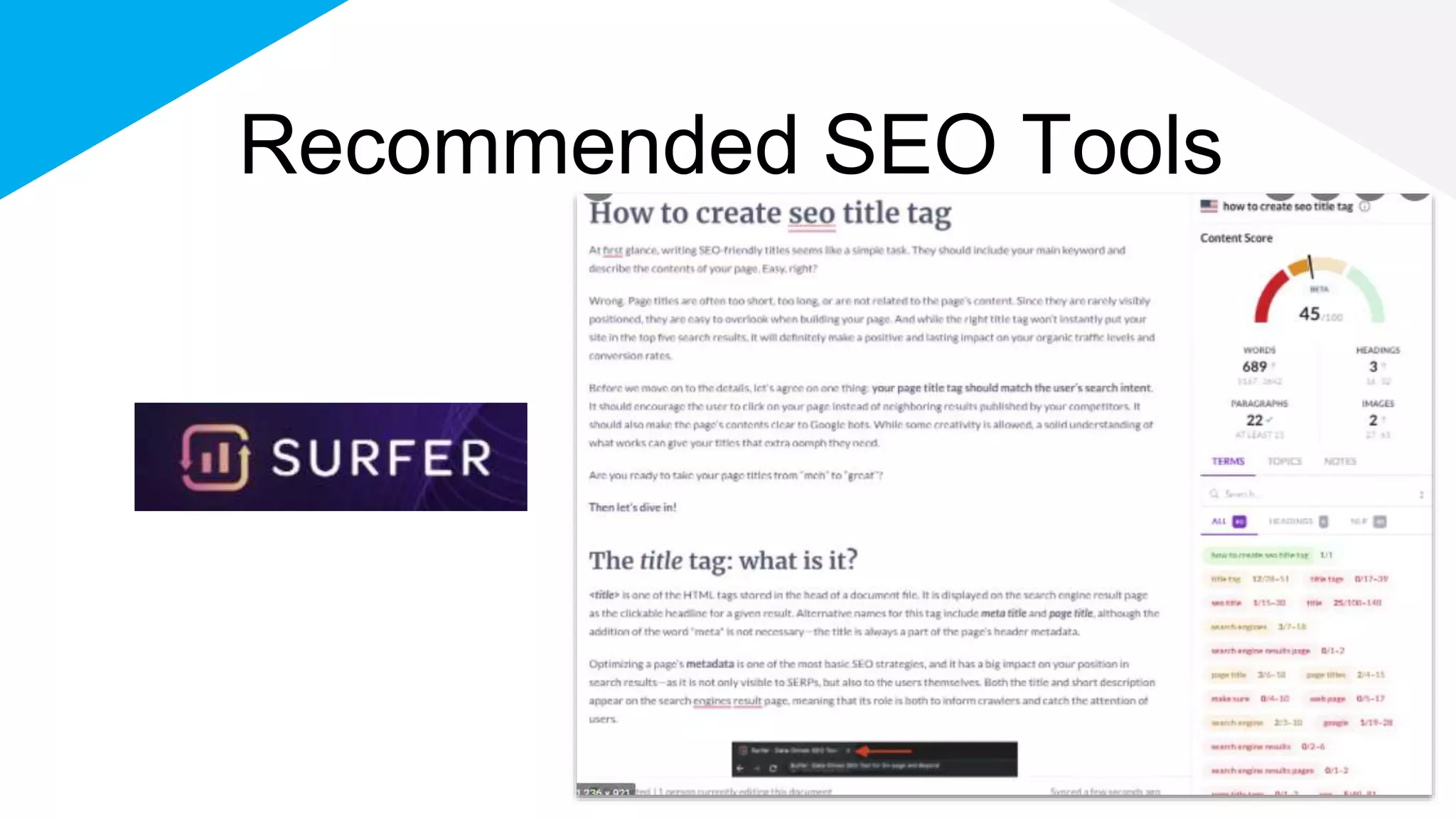 Recommended SEO Tools
 