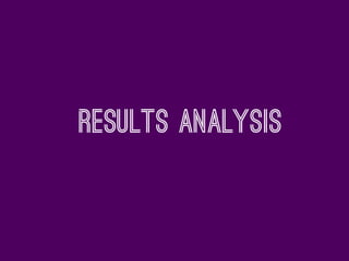 Results analysis
 