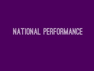 National performance
 