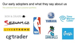 Our early adopters and what they say about us
The selection from our customer portfolio
 