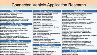 Connected Vehicle Application Research
 