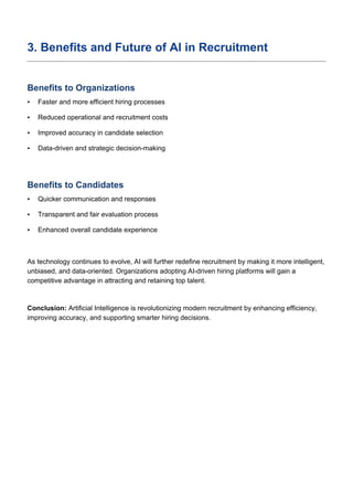 The Role of Artificial Intelligence in Modern Recruitment | PDF