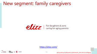 78
New segment: family caregivers
@ZaynaKhayat @BaselArea @SEHealth_SEHC #FutureOfAging
https://elizz.com/
 