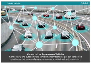 Connected vs. Autonomous Vehicles
Connectivity and autonomy are complementary technologies but connected
vehicles are not ...