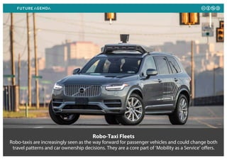Robo-Taxi Fleets
Robo-taxis are increasingly seen as the way forward for passenger vehicles and could change both
travel p...