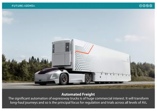 Automated Freight
The significant automation of expressway trucks is of huge commercial interest. It will transform
long-h...