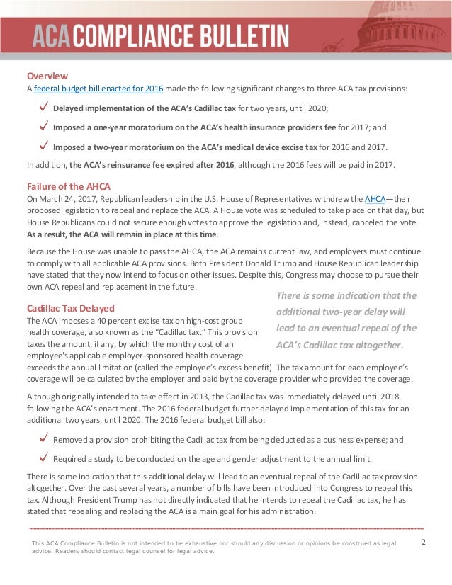 cadillac tax delayed until 2020 future of certain aca taxes and fees cadillac tax delayed until 2020 future of certain aca taxes and fees