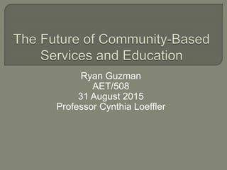 Ryan Guzman
AET/508
31 August 2015
Professor Cynthia Loeffler
 