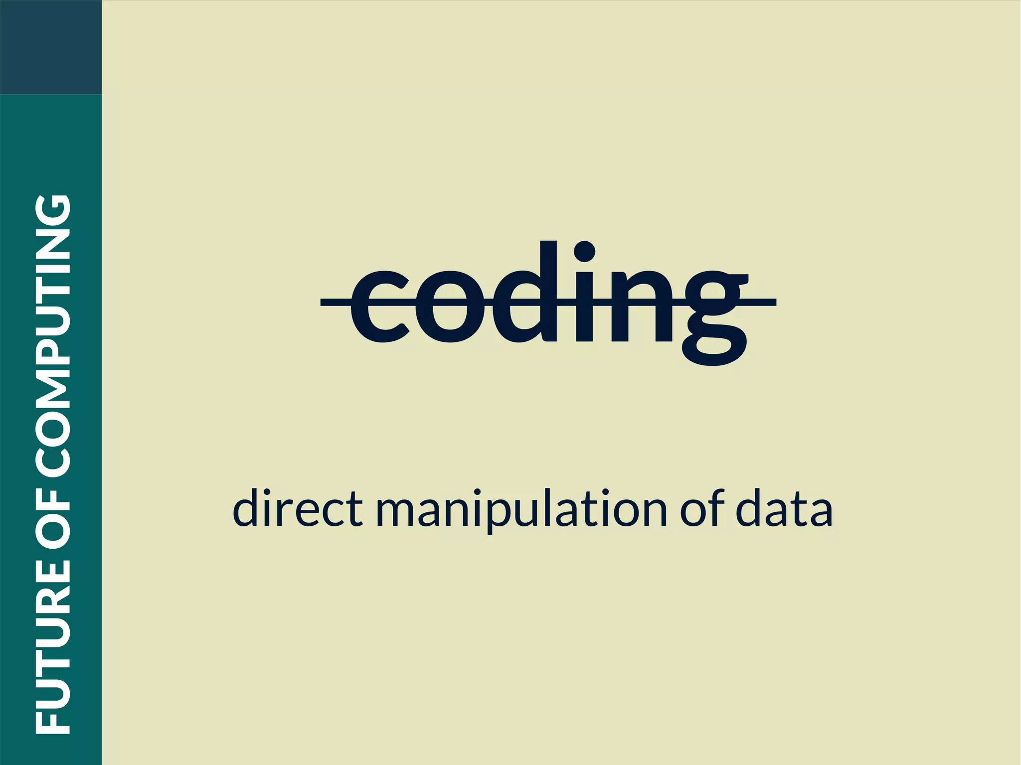 coding
direct manipulation of data
FUTUREOFCOMPUTING
 