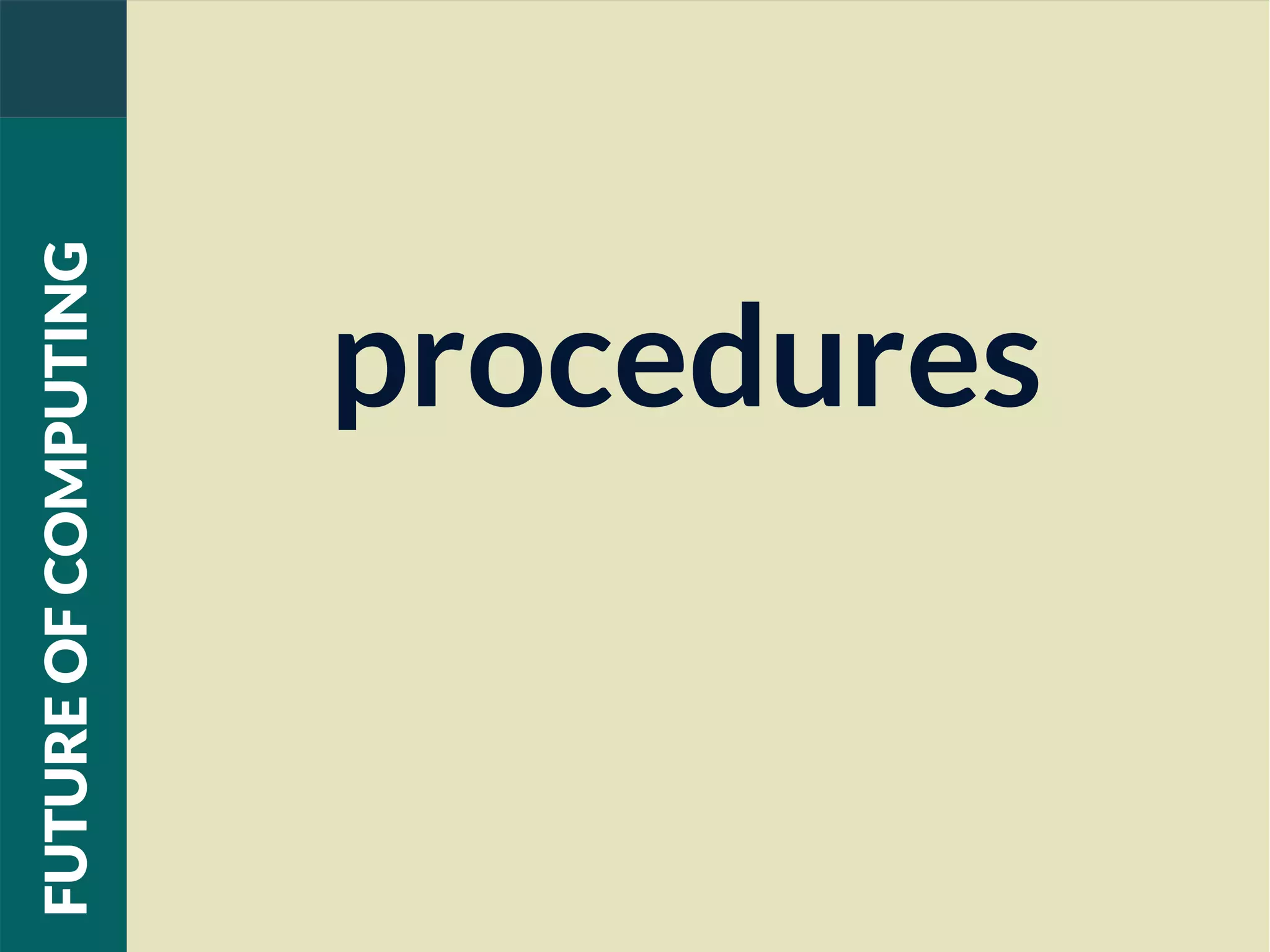 procedures
FUTUREOFCOMPUTING
 