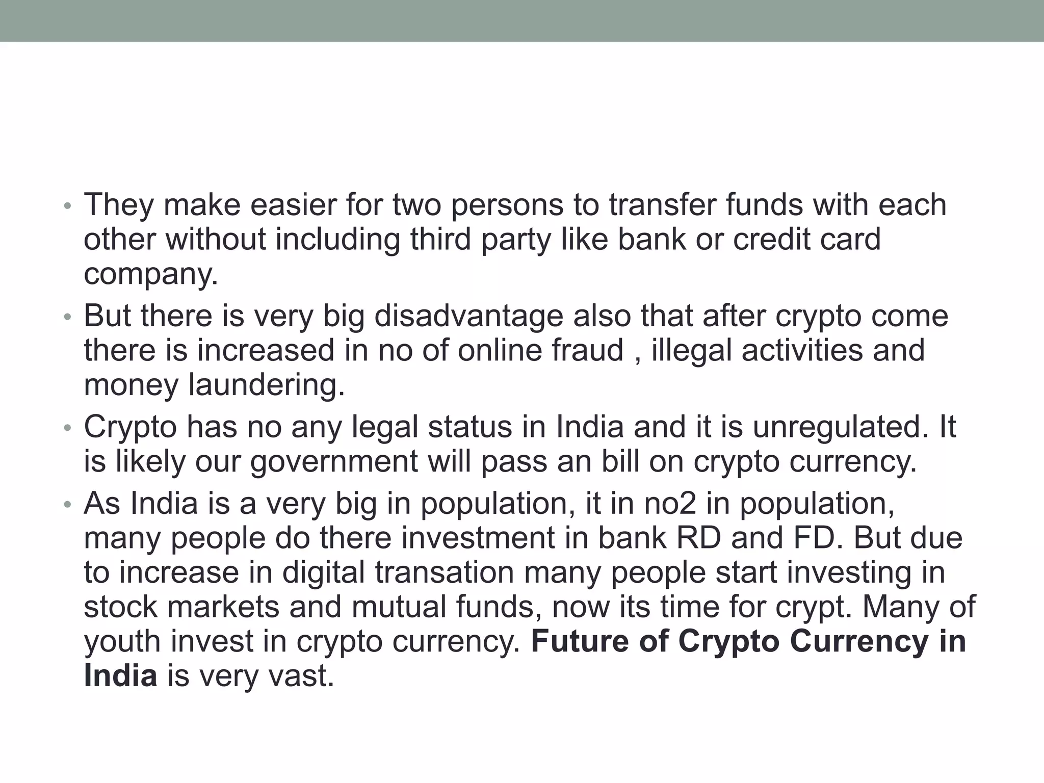 Future of crypto currency in india | PPTX