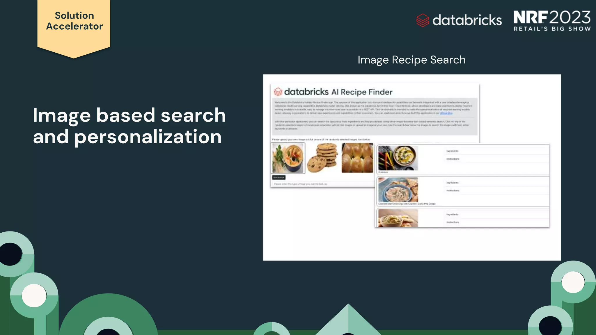 Solution
Accelerator
Image based search
and personalization
Image Recipe Search
 