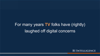 For many years TV folks have (rightly)
laughed off digital concerns
 