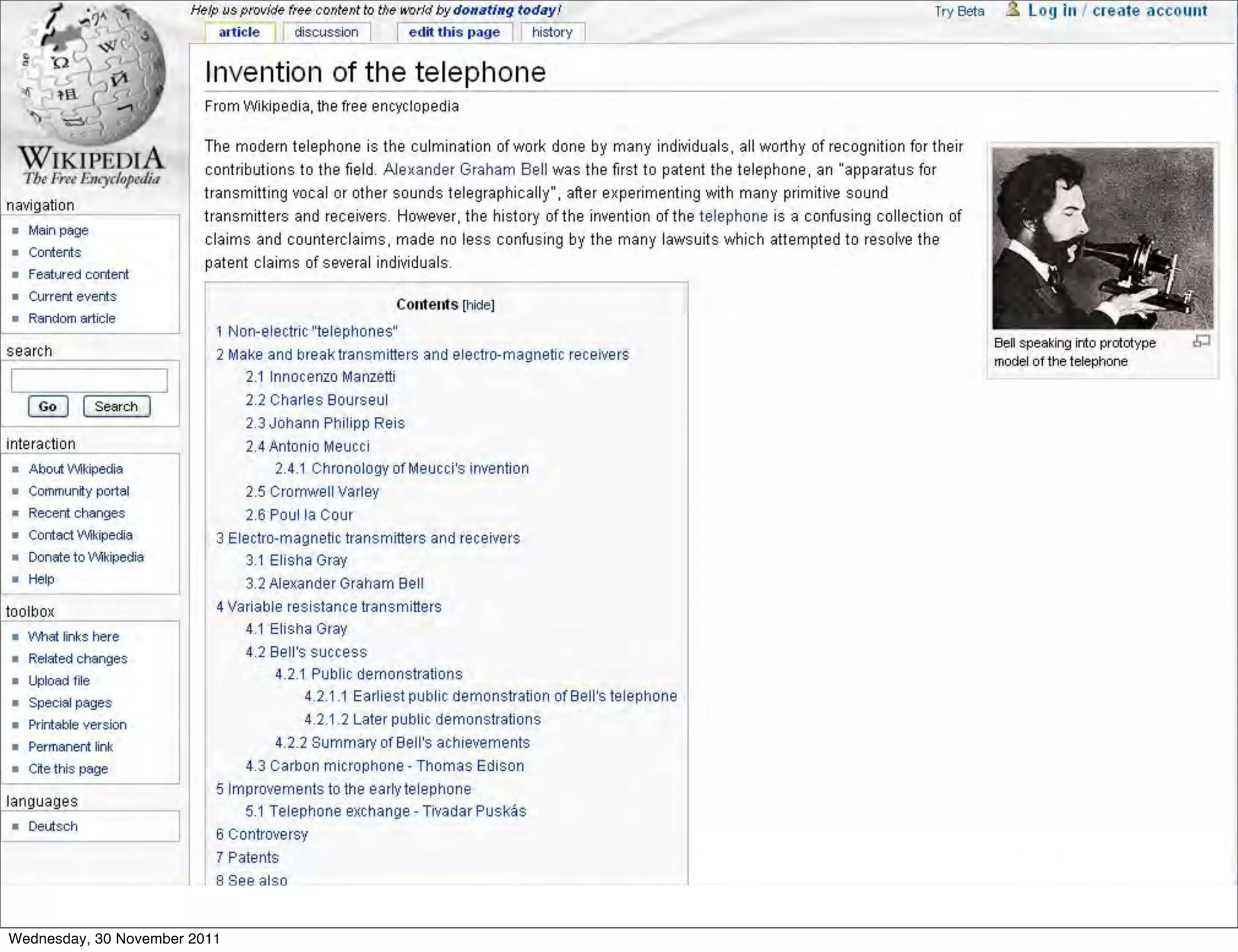 Wednesday, 30 November 2011
 