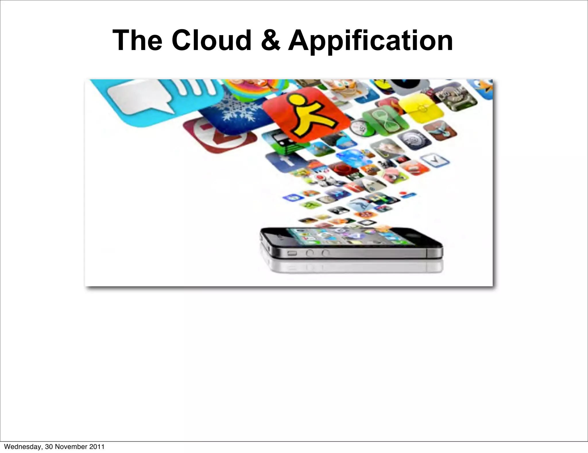 The Cloud & Appification




Wednesday, 30 November 2011
 