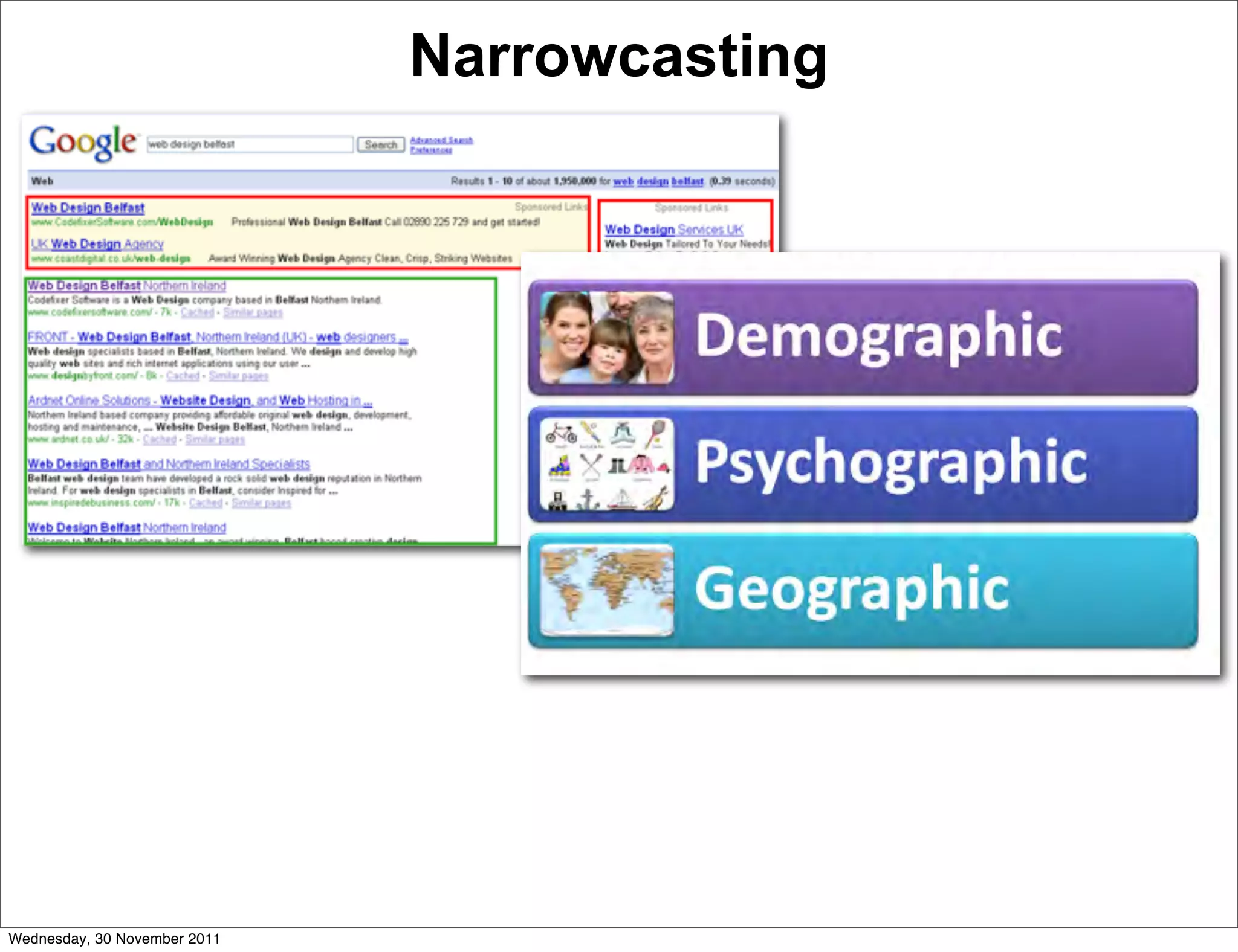 Narrowcasting




Wednesday, 30 November 2011
 