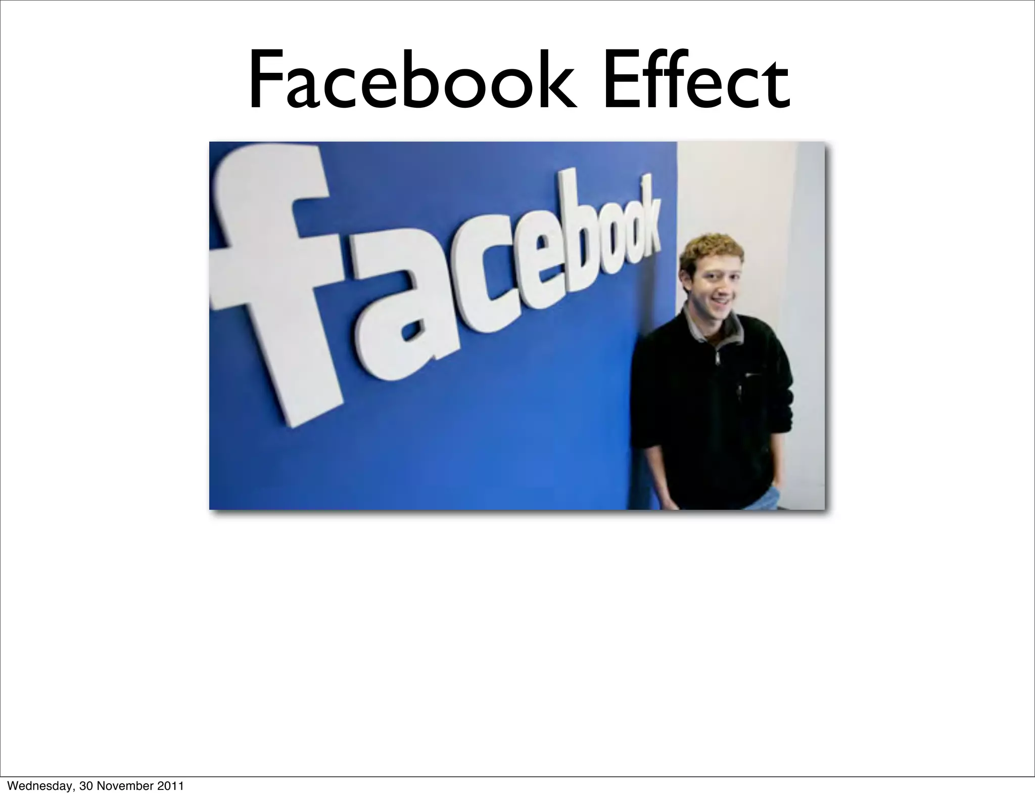 Facebook Effect




Wednesday, 30 November 2011
 