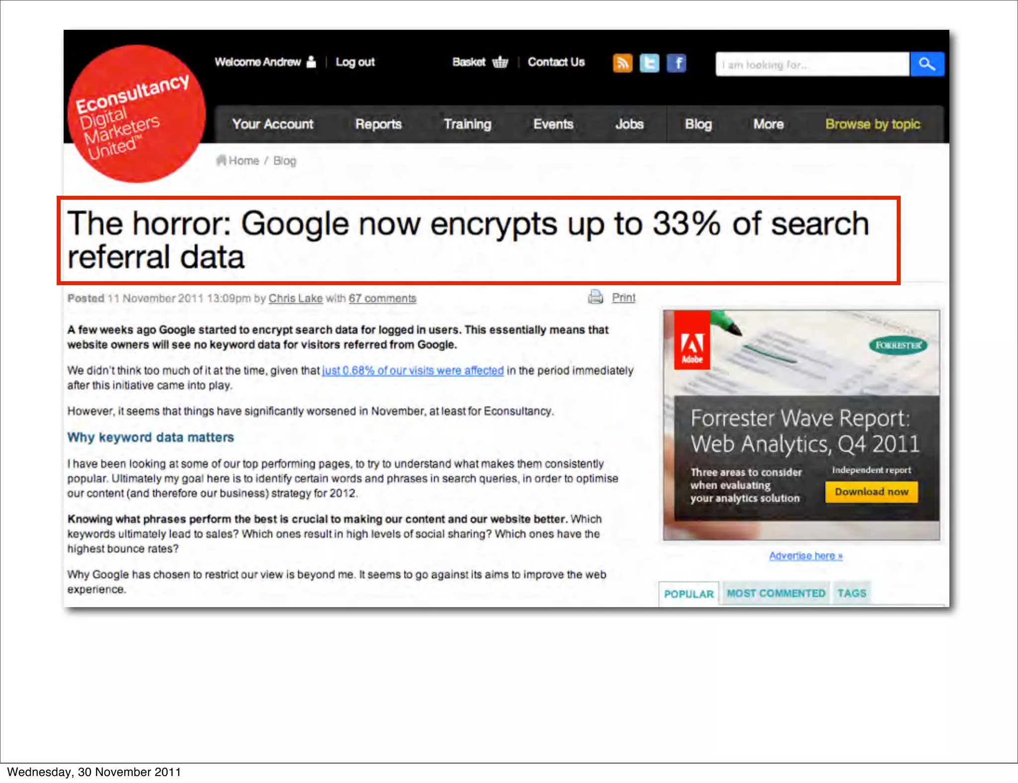 Wednesday, 30 November 2011
 