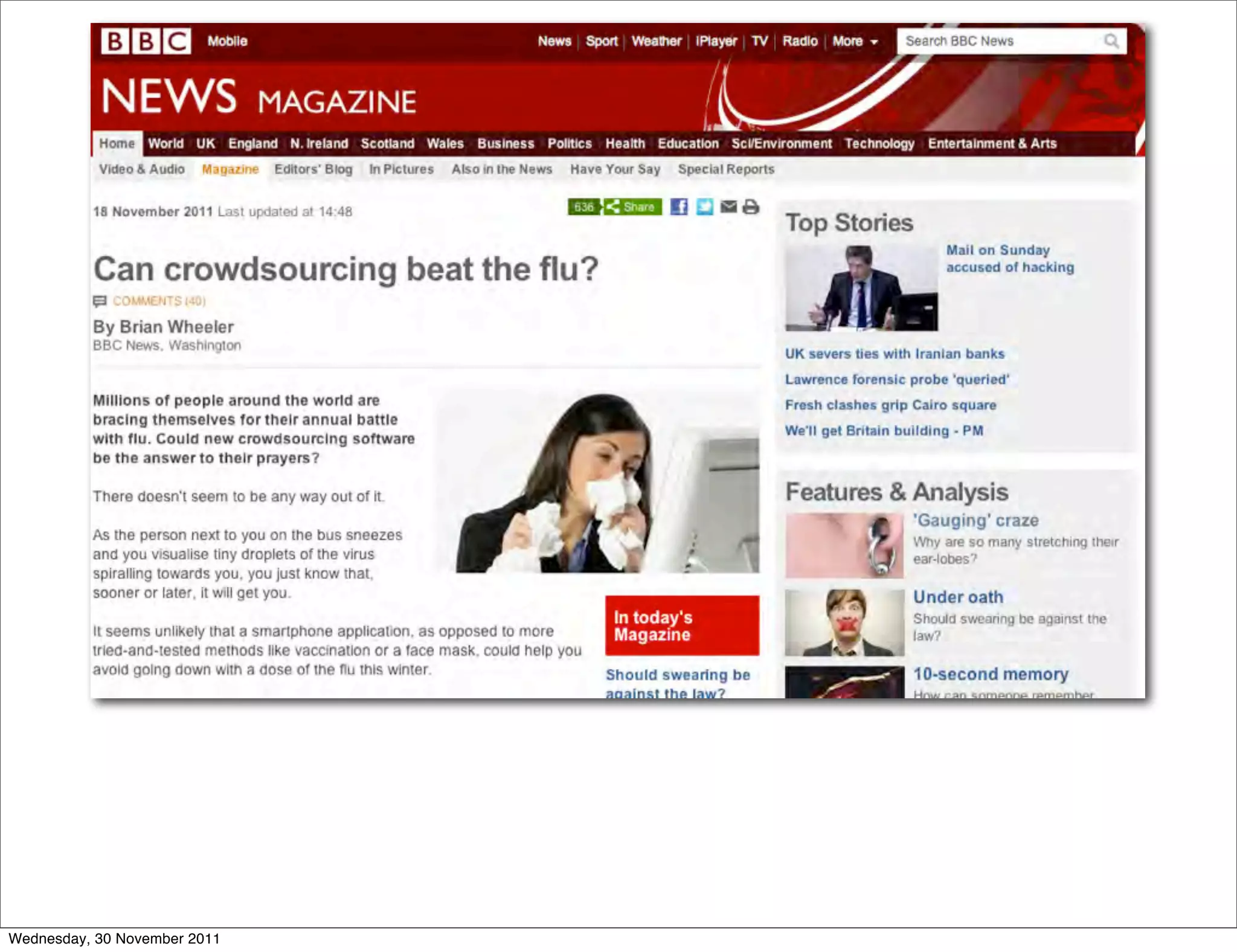 Wednesday, 30 November 2011
 