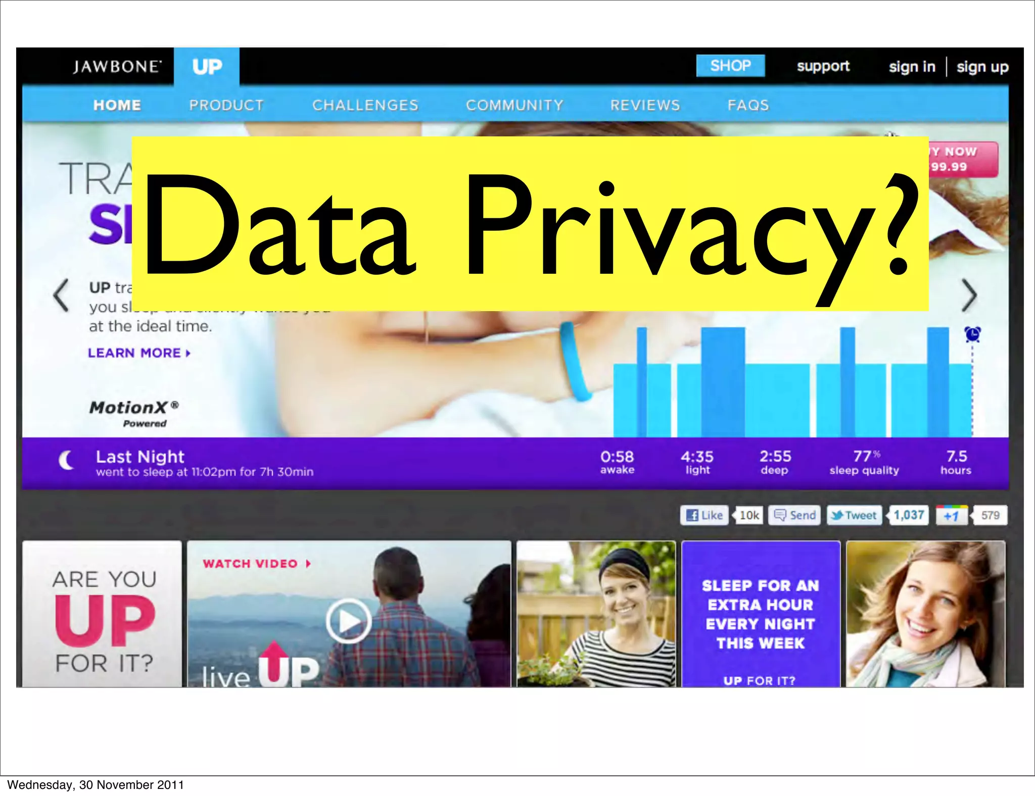 Data Privacy?
                        Science


Wednesday, 30 November 2011
 