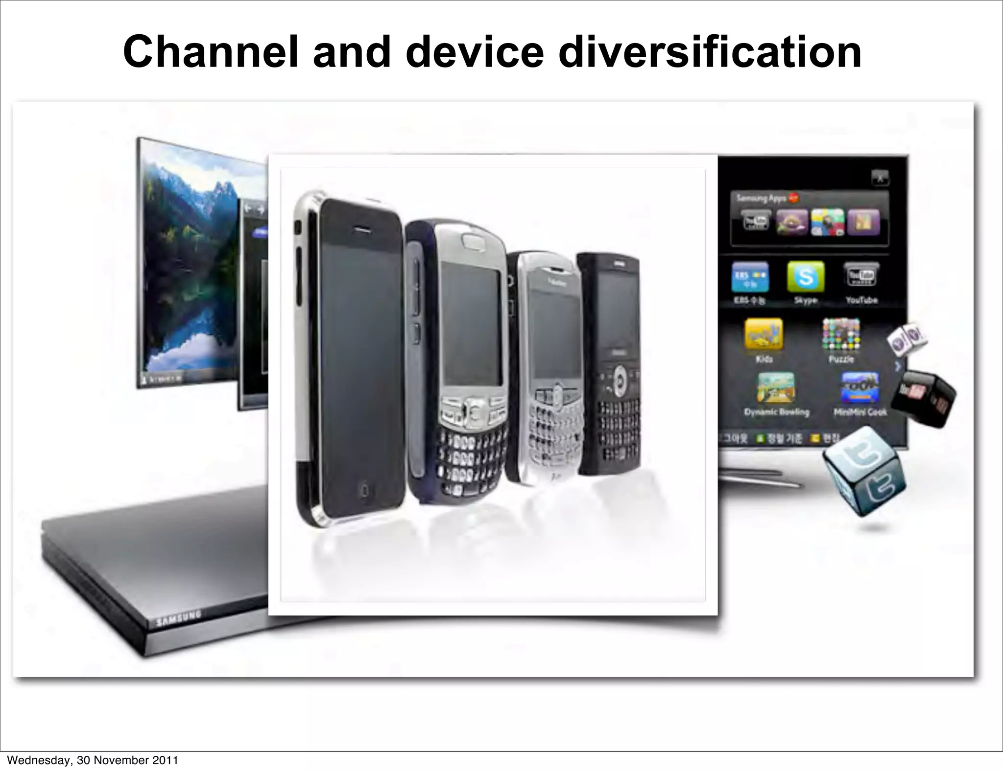 Channel and device diversification




Wednesday, 30 November 2011
 