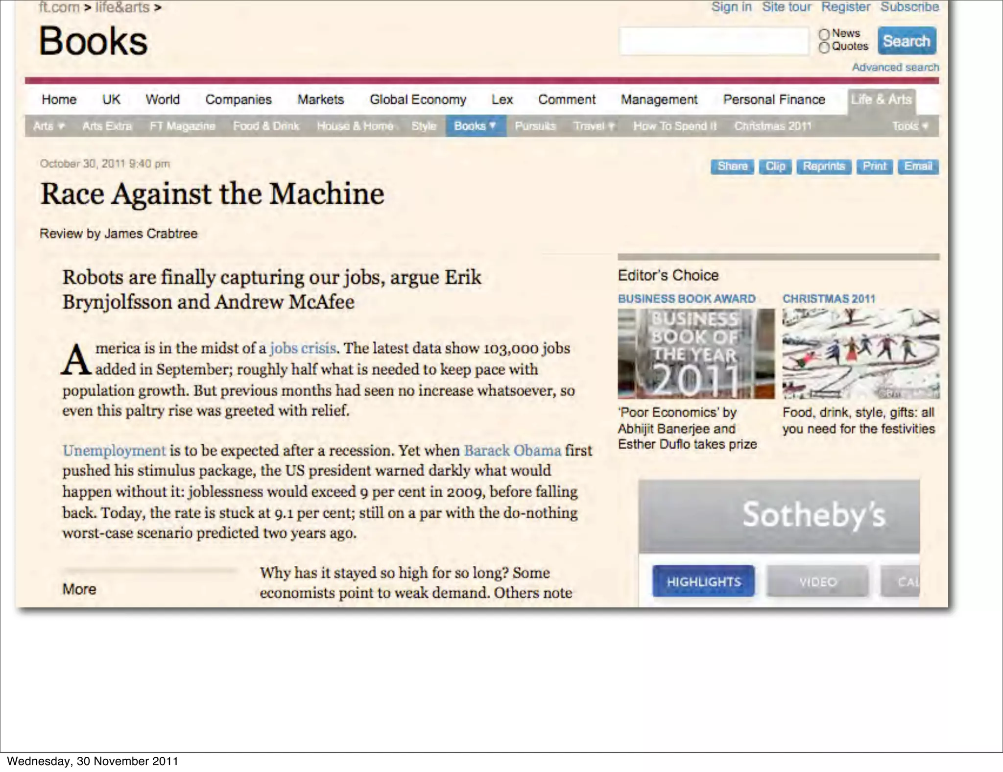 Wednesday, 30 November 2011
 