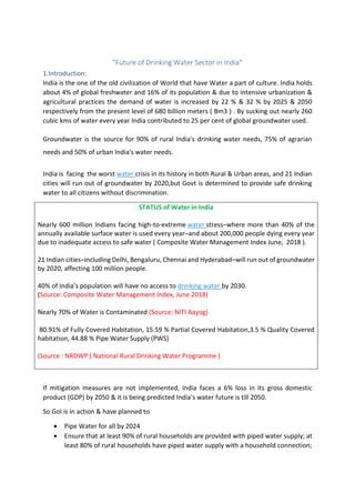 Future of drinking water sector in india | PDF