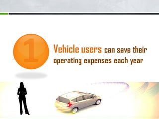 Vehicle users can save their
operating expenses each year
 