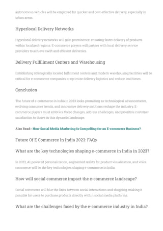 Future Of E Commerce In India 2023 Pdf