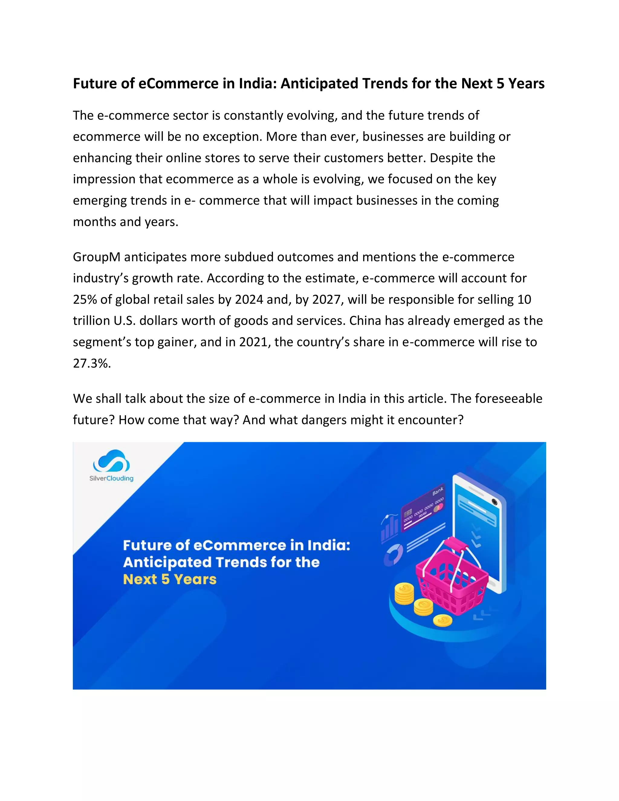 Future of eCommerce in India Anticipated Trends for the Next 5 Years | PDF