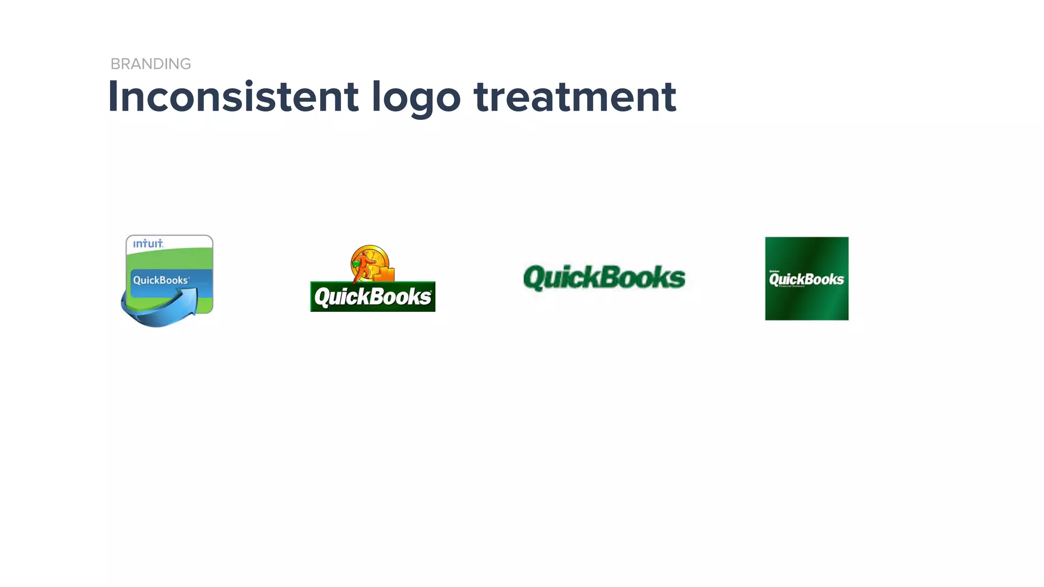 Inconsistent logo treatment
BRANDING
 