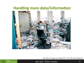 ©	2016		
Chemistry	Ma2ers	Inc.
Handling	more	data/informaPon	
67	INEF	2016	–	Örebro,	Sweden	
http://photos1.blogger.com/blogger/6941/1270/1600/toomuchpaper.jpg
 
