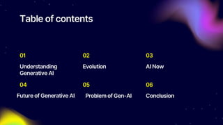 Past, Present and Future of Generative AI | PPTX