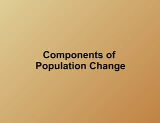 Components of
Population Change
 
