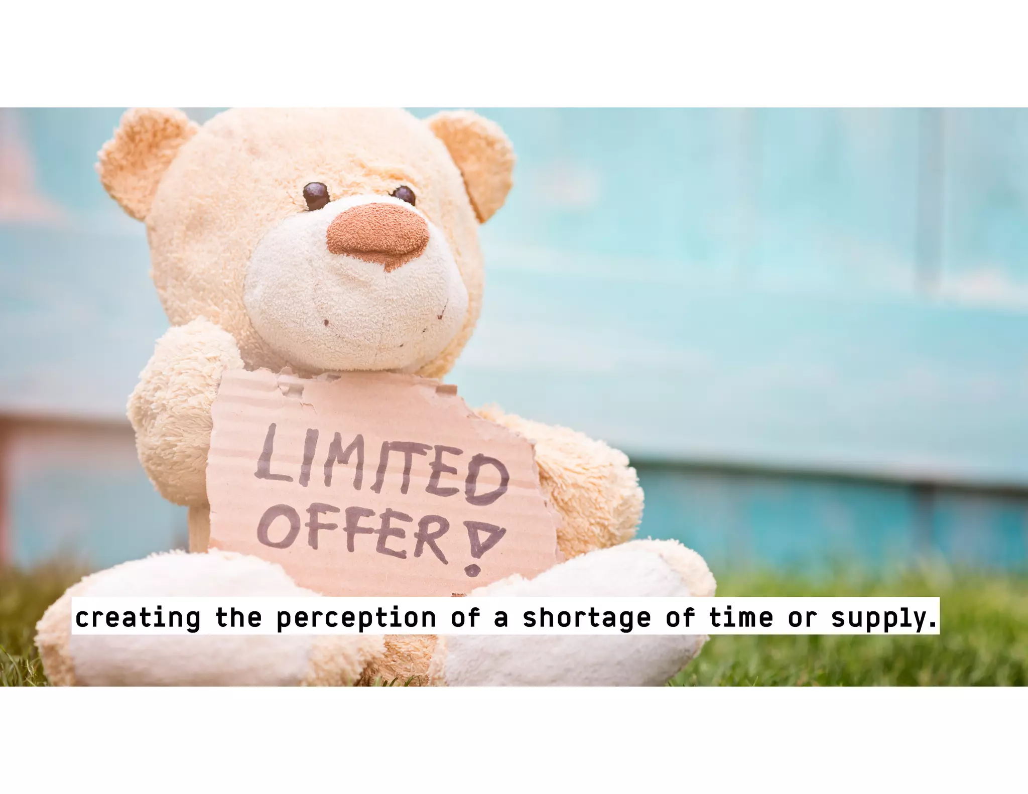 creating the perception of a shortage of time or supply.
 